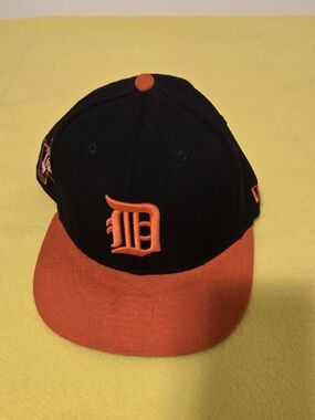 New Era Black and Orange Detroit D Embroidered Baseball Cap